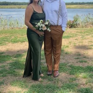 Revelry Skye Satin Bridesmaid Dress (Green)